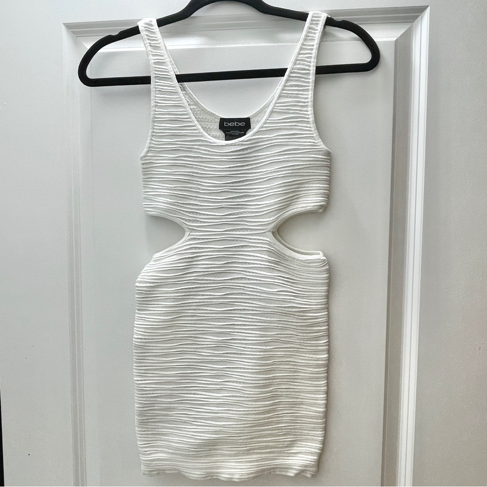 Bebe textured white dress